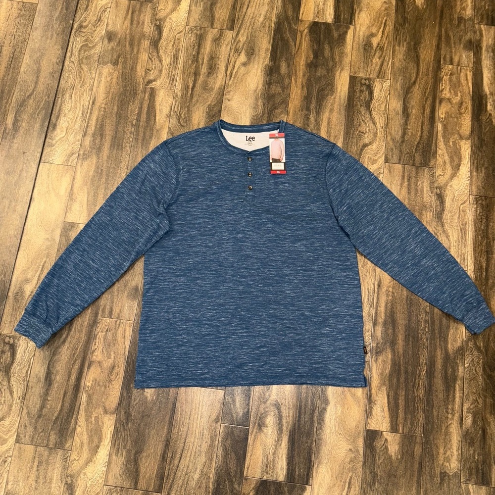 Lee Men's Crew‎ Neck Shirt Long Sleeve Premium Select- The Comfort Henley XL